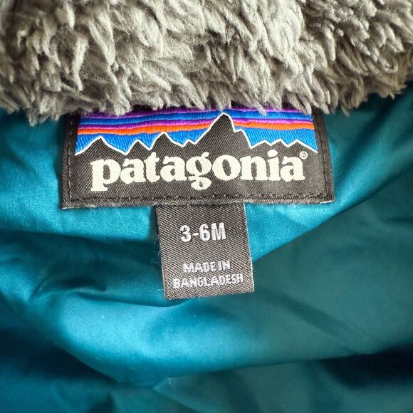 Patagonia Hi-Loft Down Sweater Bunting Snowsuit Infant 3-6 mos Navy Blue Warm - Picture 9 of 16